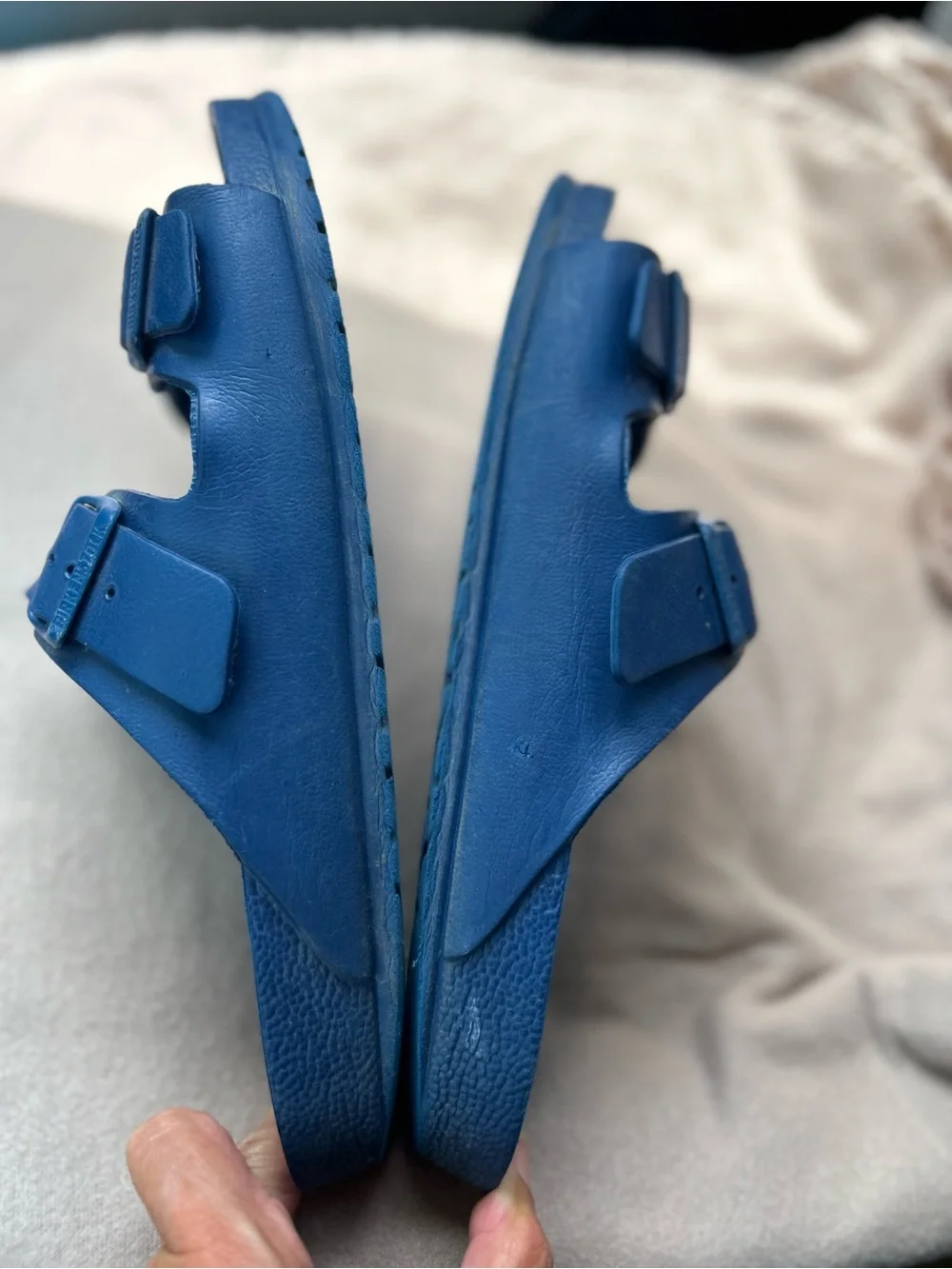 Mens Birkenstock Arizona EVA Blue Double-Buckle Slide Sandals size 12(45)
